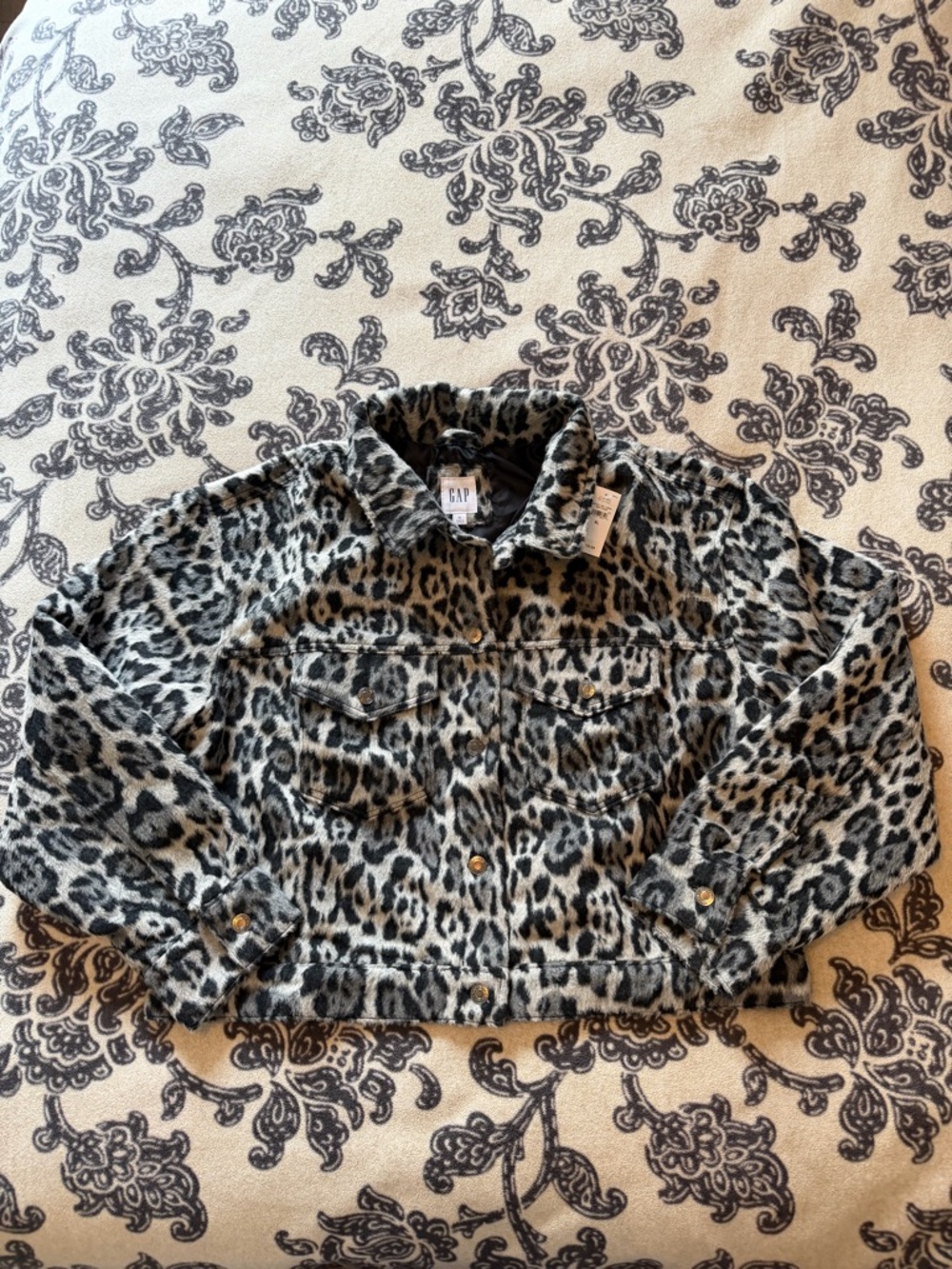Gap Leopard Print Jacket - Gray/Black